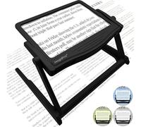 MAGNIPROS Lente d'ingrandimento 5X a LED brevettata con supporto staccabile, 3 modalità di luce a colori e lente antiriflesso per ridurre l'affaticamento degli occhi, ideale per leggere stampe