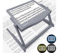 MagniPros Lente d'ingrandimento a LED a pagina intera con supporto pieghevole a mani libere e 3 modalità di colore continuo per ridurre l'affaticamento degli occhi, ideale per leggere piccole stampe,