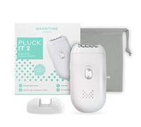 Magnitone PluckIt2 - Epilatore compatto Super Glide, depilatore di lunga durata, per l'uso su gambe, ascelle e bikini, ricaricabile tramite USB, 2 teste intercambiabili, con custodia per riporre