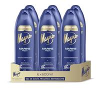 Magno - Gel doccia Marine - Confezione da 6 x 600 ml (3600 ml) - Rigenera e rivitalizza la pelle - Fornisce freschezza