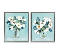 Magnolia Blossom Vases Floral, 40,6 x 50,8 cm, tela con cornice