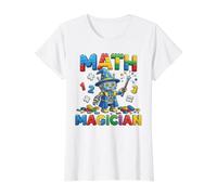 Mago della Matematica Robot Block Builder Wizard Maglietta con Stampa Grafica Economica