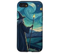 Mago sotto cielo stellato con bastone incandescente arte Custodia per iPhone SE (2020) / 7 / 8