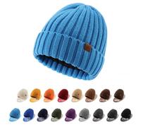 Magracy Berretto da uomo invernale termico per uomo donna classico lavorato a maglia, blu cielo, Taglia unica