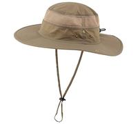 Magracy Cappello da pesca unisex da esterno in rete con visiera larga e protezione UV, Cachi scuro, Taglia unica