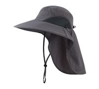 Magracy Cappello da Sole a Tesa Larga da Esterno da Donna da Uomo con Patta sul Collo Cappello da Pesca in Rete con Protezione UV Cappelli da Pesca da Giardino Grigio Scuro