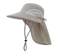 Magracy Cappello da Sole a Tesa Larga da Esterno da Donna da Uomo con Patta sul Collo Cappello da Pesca in Rete con Protezione UV Cappelli da Pesca da Giardino Grigio Chiaro