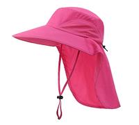 Magracy Cappello da Sole a Tesa Larga da Esterno da Donna, da Uomo, con Patta sul Collo, Protezione UV, Cappello da Pesca da Giardino Rosa Rossa