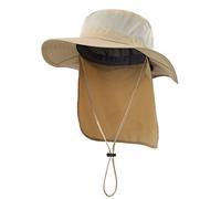 Magracy Cappello da Sole a Tesa Larga da Esterno Unisex da Donna Mesh UPF50+ Cappelli da Safari con Flap al Collo Cappelli da Pesca Cachi