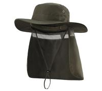 Magracy Cappello da sole da uomo UPF 50+ a tesa larga con patta per il collo, protezione UV, cappello da safari, cappello da pesca, Verde scuro, Taglia unica