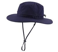Magracy Cappello da sole da uomo UPF 50+, a tesa larga, protezione UV, cappello da safari idrorepellente, blu navy, Taglia unica