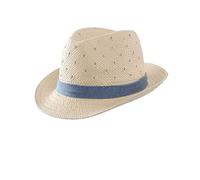 Magracy - Cappello estivo per bambini, in paglia, protezione solare, per bambini, Fedora Beach Hat denim 1-2 anni