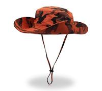Magracy Mens Camouflage UPF50+ Cappello da Sole Tesa Larga Protezione UV Cappello da Safari Cappello da Pescatore Unisex Cappelli da Pesca Arancione
