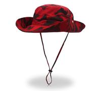 Magracy Mens Camouflage UPF50+ Cappello da Sole Tesa Larga Protezione UV Cappello da Safari Cappello da Pescatore Unisex Cappelli da Pesca Rosso