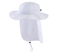 Magracy Outdoor UPF50+ Cappello da sole da uomo a tesa larga con patta per il collo, bianco, Taglia unica