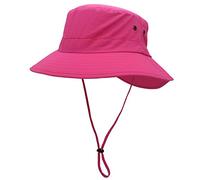Magracy Unisex Donna UPF 50+ Cappello da Sole Estivo Cappello da Pescatore a Tesa Larga per Donna Safari Cappelli per Pesca Giardinaggio Rosa Rosso