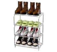 Magrimaxio Scarpiera a 4 Livelli, Impilabile Scaffale Portascarpe in Metallo, Scarpiera per 8 Paia di Scarpe, Organizer Scarpe Ripiano per Soggiorno, Corridoio, Camera da Letto (Bianca)