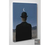 Magritte IL Maestro di Scuola Stampa su Tela in Cotone Vernice Pennellate