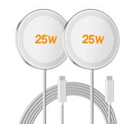 MagSafe - Caricatore wireless da 25 W per Apple Pad di ricarica rapida | Compatibile con iPhone Duo 18, 17, 17e, 16, 16e, 15, 14, 13, 12 Pro Max, AirPods, sottile, portatile, per comodino da viaggio