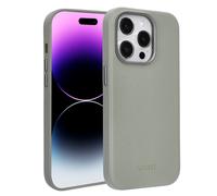 ACCEZZ Leather Backcover COVER per Apple iPhone 14 Pro, Grigio