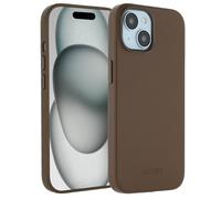 ACCEZZ Leather Backcover COVER per Apple iPhone 15, Marrone scuro