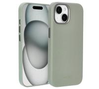 ACCEZZ Leather Backcover COVER per Apple iPhone 15, Grigio chiaro