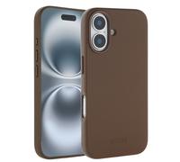 ACCEZZ Leather Backcover COVER per Apple iPhone 16, Marrone scuro
