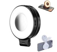 Magselfie Pocket Light, 2026 New Magselfie Mirror, 4 in 1 Magnetic Beauty Selfie Light for Phone, 180° Flippable 3 Color Temperatures, for Makeup, Videos, Selfies and Live (Black)