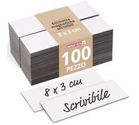 Magstick 100 etichette magnetiche scrivibili I 8 x 3 cm I bianco I pellicola per etichettatura magnetica strisce magnetiche scrivibili per etichettatura I mag209