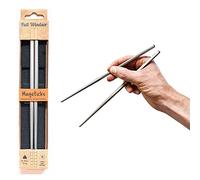 MAGSTICKS - Bacchette magnetiche in titanio, leggere e multipack riutilizzabili, con custodia in poliestere riciclato e intagli scanalati sulle punte, ideali come stoviglie, zaino in spalla, utensili