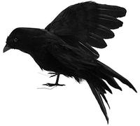 MAGT, Corvo piumato, corvo dall'aspetto realistico, uccelli, corvi piumati neri, decorazioni per Halloween e feste spettrali (ali spiegate)