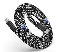 Magtame Cavo USB-C magnetico da USB-C a USB-C da 60 W (3 A), cavo di ricarica USB-C avvolto da 1,5 m, cavo piatto in nylon intrecciato di tipo C, compatibile con dispositivo USB-C per pad, nero