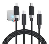 Magtame StayCable - 2 cavi magnetici da USB C a USB C da 5 ft/1,5 m, 3 A, 60 W, cavo di ricarica di tipoC, anti-goccia, in nylon intrecciato per letto, scrivania, auto