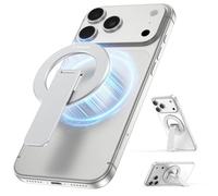 Magtame Supporto magnetico per Mag-Safe, supporto per telefono i-Phone 17/16/15, supporto magnetico ultra sottile con base di bloccaggio sicura per videochiamate senza mani e videochiamate, argento