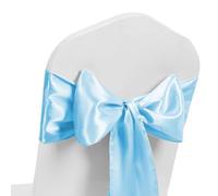 MAGTOWNE Set di 50 fasce in raso blu per sedia per matrimonio, 17,3 x 25,5 cm, fiocchi per sedie in raso, per matrimoni, cerimonie e eventi, decorazioni per sedie
