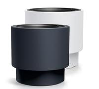 magubo Vaso per piante grande per esterni, con inserto, fioriera in plastica, per esterni, grande per giardino e balcone (MDBHEN, diametro 47 cm, bianco)