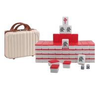 Mah Jong Set - 144 pietre da gioco, gioco a mano con scatola, cinese per giocare sociale