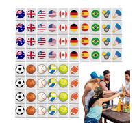 Mah Jongg Set - Stylish Elegant Easy Cleanness Efficient, Portatile, Compatto, Mahjong Giochi, Piastrelle con motivo bandiera, per festa famiglia puzzle in | Multipurpose Outdoor Indoor Utility