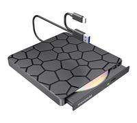 MAHAHUM Unità CD/DVD esterna per laptop, USB 3.0 e tipo C, masterizzatore CD portatile, lettore DVD Plug and Play, per MacBook Pro/Air, Windows 11/10/7, Linux, unità ottica ultra sottile