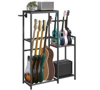 MahanCris Supporto per chitarra multi-instrumenti, acustiche, elettro, basso, ukulele, 5 chitarre, AMP, accessori, custodia EVA