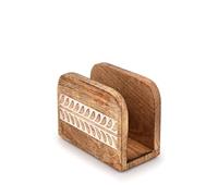 Mahasu Portatovaglioli in legno di mango verticale, stile rustico, decorazione per la casa (14 x 6,3 x 10,2 cm)