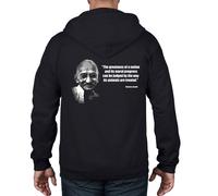 Mahatma Gandhi Vegetariano Frase Felpa Cappuccio e Zip Intera - Vegano Animale