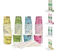 Mahela Kit Accessori monouso per caffè - 1000 bicchieri di carta (75ml), 1000 palette in legno