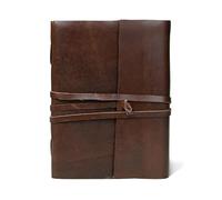 MaheTri Handcrafted Heritage Leather Journal Notebook | Vintage Genuine Leather Diary with Deckle-Edge Handmade Pages | Travel Writing, Sketching & Gift Journal (8 x 6 Inch)