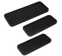 MAHIONG Set di 3 vassoi in silicone nero, 30,5 cm 22,9 cm, supporto per spugna da bagno, organizer per spugna, dispenser di sapone, scrubber