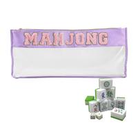 Mahjong - Borsa portaoggetti grande con cerniera, organizer protettivo trasparente per viaggi, studio, gare, feste all'aperto, adolescenti, picnic, giochi notturni e adulti