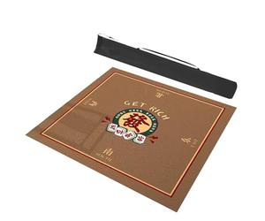 Mahjong Card Game Mat, Tappetino copritavolo Mahjong con custodia multicolore, dimensioni multiple(Brown,31.5x31.5inch/80x80cm)