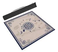 Mahjong Card Game Mat, Tappetino da poker quadrato Mahjong con retro in gomma blu e marrone, dimensioni multiple(Blue,35.4x35.4in/90x90cm)