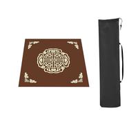 Mahjong Card Game Mat, Tappetino da tavolo Mahjong multicolore di varie dimensioni con custodia for giochi tessere carte poker(Brown,70x70cm(27.55x27.55in))