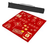 Mahjong Card Game Mat, Tappetino da tavolo Mahjong Rosso Nero Dimensioni multiple(Red,23.6x23.6inch/60x60cm)